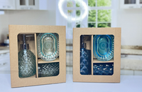 Accessoires de salle de bain en verre vintage Décorations élégantes pour hôtels et maison Distributeur de savon lotion de luxe Bouteille avec désinfectant pour les mains