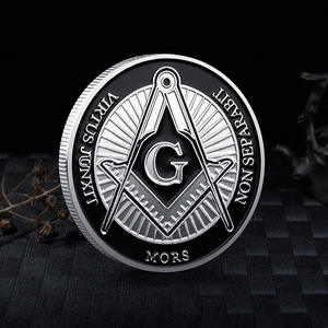Freemasonny God'S Eye pièce commémorative Double face peinture cuisson pièce <span class=keywords><strong>de</strong></span> médaille commémorative maçon gratuite - Product Image 3