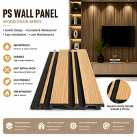 Panneaux muraux décoratifs PS en direct d'usine, installation facile, design moderne, intérieur, 119 mm * 11 mm, panneaux muraux 3D
