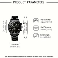 Ensemble de 4 pièces : Montre à quartz pour homme, collier avec pendentif flèche, bracelet et bague, ensemble cadeau de luxe pour homme