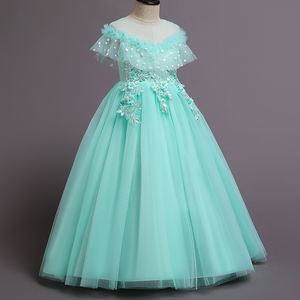 Vestido de Noche para Niña con Falda de Gasa Abullonada y Hombro Descubierto, Estilo Princesa, para Pasarela - Product Image 3