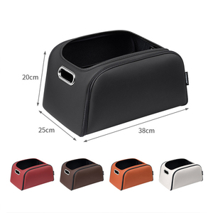 Boîte de rangement de coffre haut de gamme en cuir Nappa pour hommes et femmes avec poignée métallique, compatible avec <span class=keywords><strong>Mercedes</strong></span>, Audi, Tesla - Product Image 6