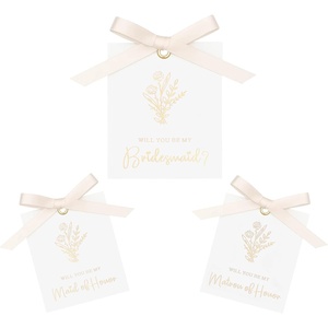 Tarjeta de Regalo para Propuesta de Dama de Honor con Lazo, ¿Quieres Ser <span class=keywords><strong>Mi</strong></span> Dama de Honor? Invitación para Despedida de Soltera - Product Image 1