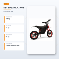 Moto tout-terrain électrique 3000W, batterie 48V 30Ah, autonomie 45KM, vitesse 55KMH, pneus tout-terrain 14 pouces, frein hydraulique, entrepôt Europe
