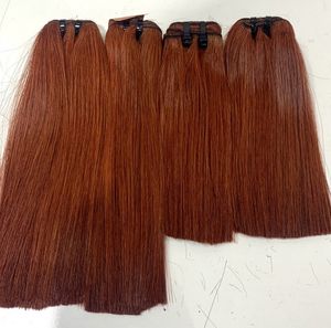 Prix d'usine, mèches de cheveux humains vietnamiens lisses brun rougeâtre, qualité supérieure, pointes épaisses, longueur personnalisée pour les vendeurs de cheveux - Product Image 1