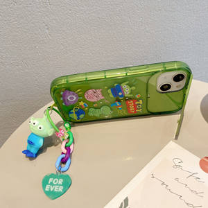 漫画ストロベリーベア3つ目のモンスター電話ケースApple 15PRO用iPhone Xグリーンメイクミラーホルダー携帯電話ケース - Product Image 6