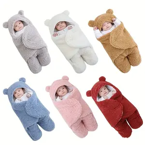 Hongbo personalizado liso bebé mamelucos Conjunto Polar niño pijamas niños niñas engrosamiento bebé sacos de dormir adecuados para el invierno