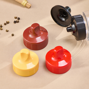 38mm 42mm Forme Personnalisée Pouce Flip Cap Sauce Squeeze Silicone Cap pour Sauce Miel Sirop Bouteilles avec Doublure D'étanchéité - Product Image 1