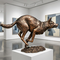 Statue de loup hurlant en bronze sur mesure - Moulage à la cire perdue sur mesure avec patine antique appliquée à la main, sculpture en bronze