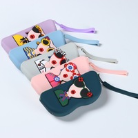 Étui à lunettes en silicone en gros, nouveau, mignon, portable, pour voyage, sac de rangement pour lunettes de soleil, organisateur suspendu