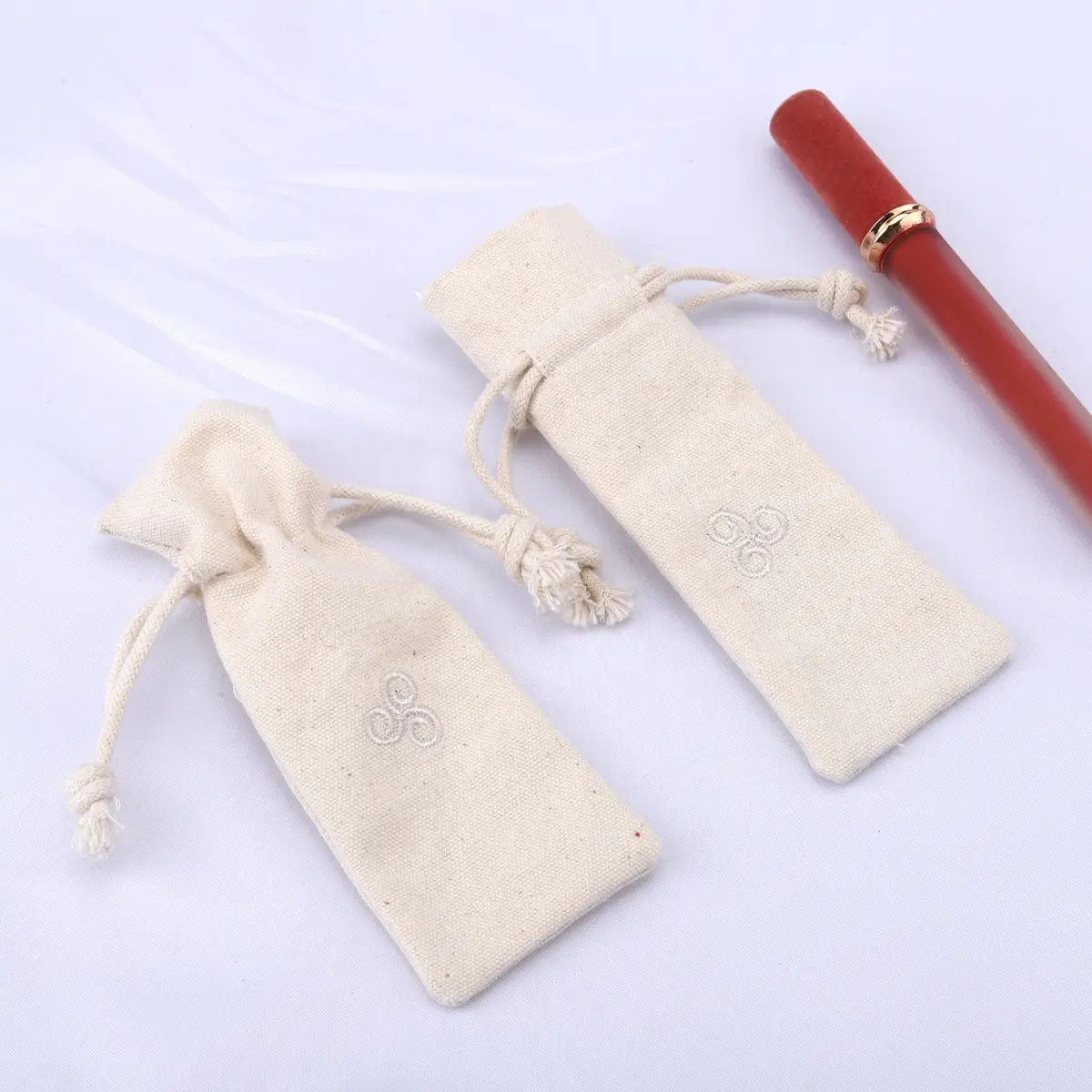 12 Unzen hochwertige Baumwolle Leinwand Make-up Beutel Kordel zug Staub Geschenk verpackung Leinwand Tasche für Lippenstift