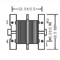 Tianyi UU16 Bobine de mode commun à noyau de ferrite et bobine phénolique, filtre EMI pour applications de ligne d'alimentation CC, 20KHz-500KHz, isolation 100M