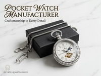 Montre de poche mécanique OEM en gros, design phase de lune et perle, mouvement numérique lune et étoile, non résistante à l'eau