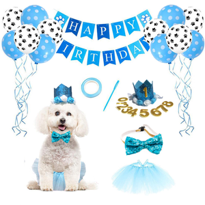 Garra globo cumpleaños sombrero y corbata Banner impreso mascota fiesta decoración suministros conjunto <span class=keywords><strong>para</strong></span> la fiesta de cumpleaños del perro - Product Image 2