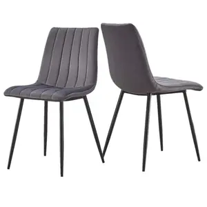 Элегантный бархатный стул для отдыха с подкладкой, черные металлические ножки, современные кухонные обеденные стулья в стиле лофт с вертикальным узором, спинка