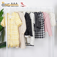 Grosir Jaket Tweed Bekas Campuran Gaya Wanita Kasual Fashion Vintage Aneka Model Crop Coat Grosir Partai Besar