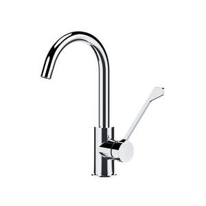 Grifo de cocina monomando cromado con caño alto en forma de U para fregadero clínico - Product Image 1