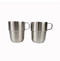 Tasse à café expresso en verre empilable de 300 ml (10 oz) avec isolation sous vide, en acier inoxydable, gobelet métallique incassable pour l'extérieur