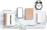 Tapis de souris de jeu personnalisé, doux, extra large, antidérapant, lisse, avec sublimation, 800x300mm, motif vague japonaise, pour bureau