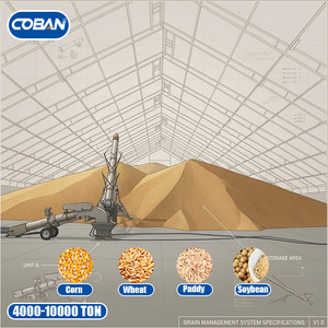 Structure en acier préfabriquée pour grange, entrepôt agricole, structure plate en acier pour le stockage ou la transformation du maïs, du blé ou des céréales - Product Image 1