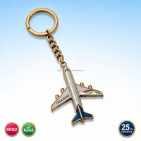 Porte-clés vintage en gros, avion 3D, souvenir de Toulouse, France, en émail moulé sous pression, cadeau pour bagages, plaqué or