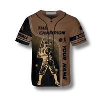 Maillot de baseball personnalisé avec broderie du design CHAMPION Batter Silhouette, OEM POD, nom et numéro personnalisés, haut pour homme