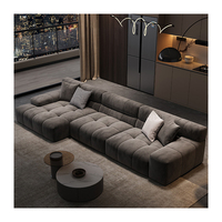 Canapé de salon minimaliste moderne causeuse tissu givré italien bouffée de tofu bloc technologie tissu velours canapé sectionnel