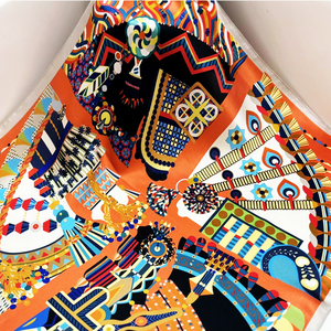 OEM personnalisé <span class=keywords><strong>70</strong></span>*70cm Satin carré foulards en <span class=keywords><strong>soie</strong></span> pour les femmes variété d'impressions colorés-léopard arcs à pois <span class=keywords><strong>Vintage</strong></span> été Styles - Product Image 5