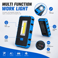 LED-Arbeitsleuchte 800LM Wiederaufladbare Magnetische COB-Arbeitslampe USB-C Tragbare Taschenlampe mit Haken für Mechaniker Autoreparatur Garage
