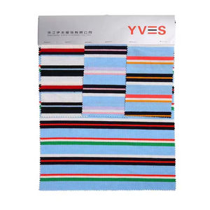 Tela de Punto de Canalé <span class=keywords><strong>Fino</strong></span>, Teñida con Hilo de Algodón Orgánico y Elastano, Diseño de Moda, para Camisetas - Product Image 4