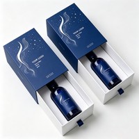 Boîte carrée recyclable avec logo personnalisé, avec éponge, pelliculage mat/brillant, gaufrage, pour coffret cadeau de vin