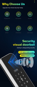 Cerradura Inteligente para Puerta con Reconocimiento Facial 3D Glomarket, Huella Dactilar, Videoportero en la Nube, Soporte Multilingüe, Seguridad para el Hogar con WiFi Tuya - Product Image 3