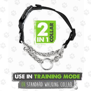 Collar de perro Martingale de deslizamiento limitado para entrenamiento de mascotas suave y efectivo con cadena de acero inoxidable hebilla resistente - Product Image 3