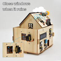 Proyek Otomasi Rumah Pintar Microbit, Kit Pembelajaran Rumah Kayu untuk Micro bit V2, kit robot STEM
