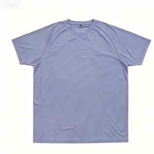 เสื้อยืดคอกว้าง แขนสั้น ผู้ชาย แห้งเร็ว สีพื้น ผ้าถัก ทรงปกติ สไตล์ลำลอง โพลีเอสเตอร์ 100% - Product Image 4