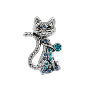 Moda zarif renkli takı kitty rhinestone kedi broş - Product Image 4