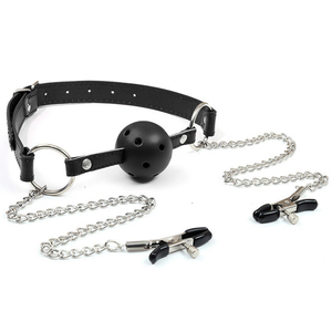 SM Juguete de mordida con bola para la boca, Cadena de hierro para mujeres, Accesorio de castigo para entrenamiento de parejas, 100% Impermeable, Alta Calidad - Product Image 3