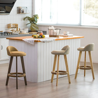 Tabourets de bar et chaises hautes en bois de style nordique moderne pour cafés, tables de bar de cuisine