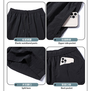 Pantalones Cortos Cargo de Nylon para Hombre, Estilo Casual, Holgados, Deportivos, Transpirables, de Secado Rápido, con Cordón Ajustable, Cintura Media, Estilo Transfronterizo - Product Image 2