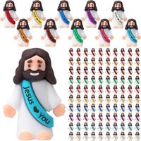 Kleine Jesus-Figuren Originelles Design Jesus Liebt Dich Mini Gummi-Jesus-Spielzeuge zum Verstecken Religiöse Party-Geschenke Sonntagsschule