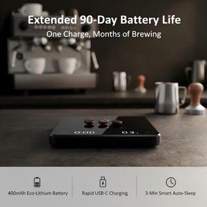 Small <b>Mini</b> Ultra Thin USB Rechargeable Coffee <b>Scale</b> <b>Scale</b> Tray 2000g Capacity 0.1g Precision Digital Display Automatic - Product Image 4