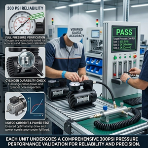 Compresseur d'air portable 12V 300 PSI pour voiture, gonfleur de pneus électrique avec manomètre pour auto, vélo et ballon - Prix usine OEM - Product Image 6