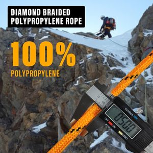 Diamond Braided Polypropylene Nylon Rope 1/2 Inch Thick Heavy Duty 50ft High Strength for Clothes <b>Camping</b> Hiking Outdoor - Product Image 5