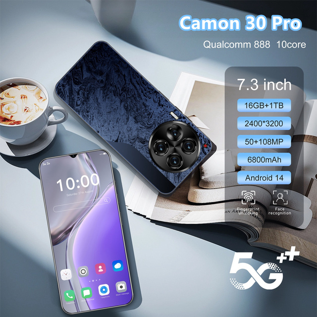 Factory Direct Sale 7.3 Inch 5G Smartphone 1T Android13 Cellular Mobile Original Tecno Camon 30 Pro Gaming Mobile Phones