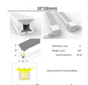 CE rohs 10*10mm DC12V 24V pur <span class=keywords><strong>tube</strong></span> de silicone extérieur IP67 9.6w cir 80 <span class=keywords><strong>ruban</strong></span> corde a mené la lumière de bande de néon - Product Image 5