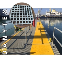 Grille en PRV moulée antidérapante à mailles carrées de 1,5 po (1 1/2 po) pour ponts de navires et escaliers d'accès - Prix direct usine