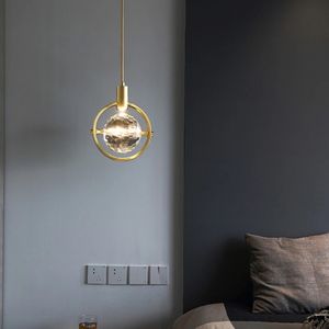 Zhongshan-lámparas colgantes modernas de cristal para cafetería, mesita de noche nórdica, cafetería, comedor, Estilo vintage americano - Product Image 2