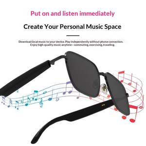 ขายตรงจากโรงงาน แว่นตาอัจฉริยะ AI กรอบโลหะย้อนยุค โลหะผสมทองแดง สไตล์ใหม่ สำหรับเล่นกีฬา รับสาย ฟังเพลง สีดำ - Product Image 2