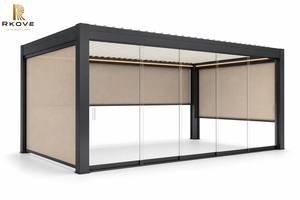Sistema de Vivienda de Lujo para Exteriores RKOVE, Pérgola Motorizada de Aluminio de 5x8m, Pabellón de Demostración Independiente para Distribuidores, Pérgola con Persianas Motorizadas - Product Image 2