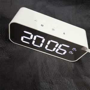 미러 패널 사운드 레코더와 뮤지컬 디지털 LED 알람 시계 - Product Image 3